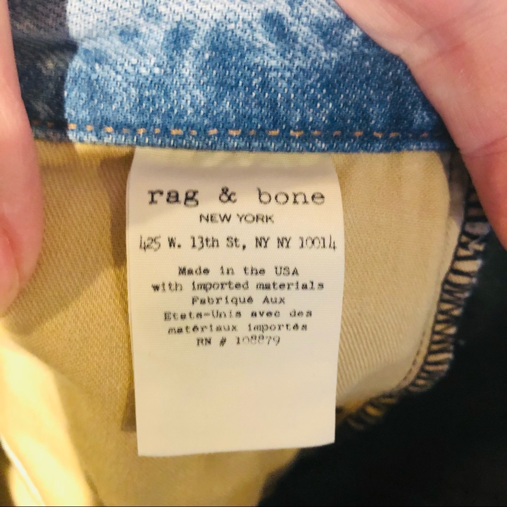 Rag & Bone Patchwork Distressed Cropped Jeans 25 - image 7